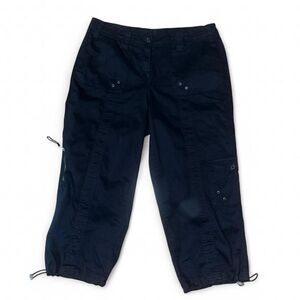 Style & Co Women's Black Parachute Cargo Cropped Capri Pants SZ 10